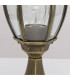 1 Light Outdoor Pedestal Lantern Black, Gold with Clear Glass IP44, E27