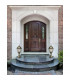 1 Light Outdoor Pedestal Lantern Black, Gold with Clear Glass IP44, E27