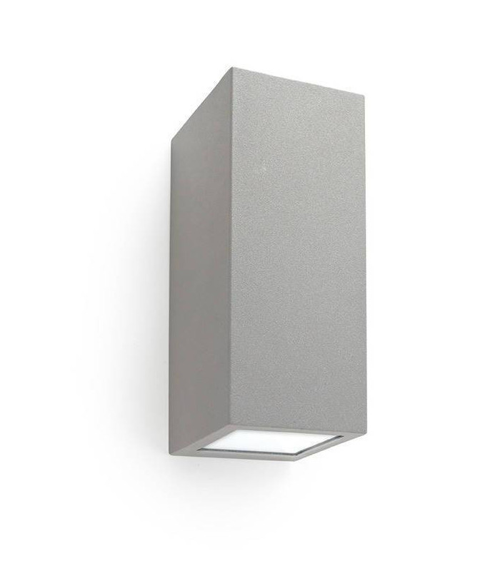 2 Light Outdoor Up Down Wall Light Grey IP44, GU10