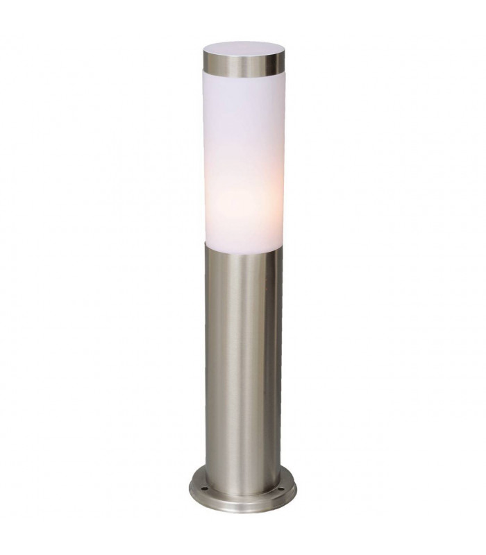 1 Light Outdoor Bollard Light White, Matt Chrome IP44, E27