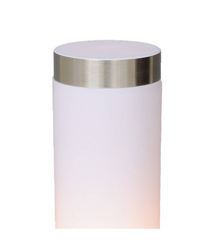 1 Light Outdoor Bollard Light White, Matt Chrome IP44, E27