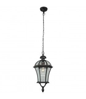 1 Light Outdoor Ceiling Pendant Lantern Black, E27