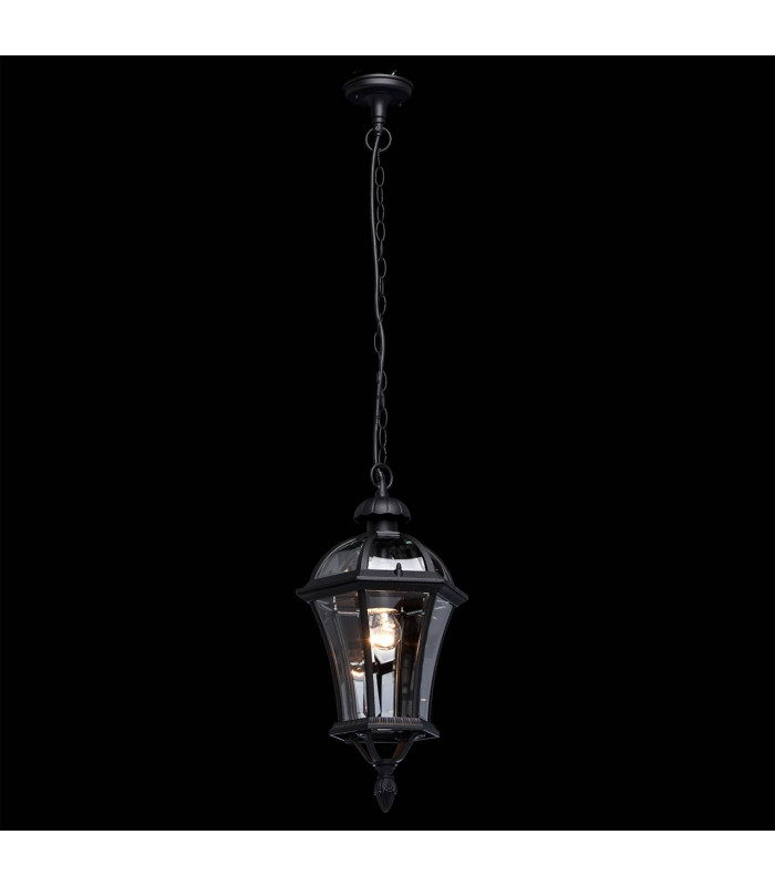 1 Light Outdoor Ceiling Pendant Lantern Black, E27