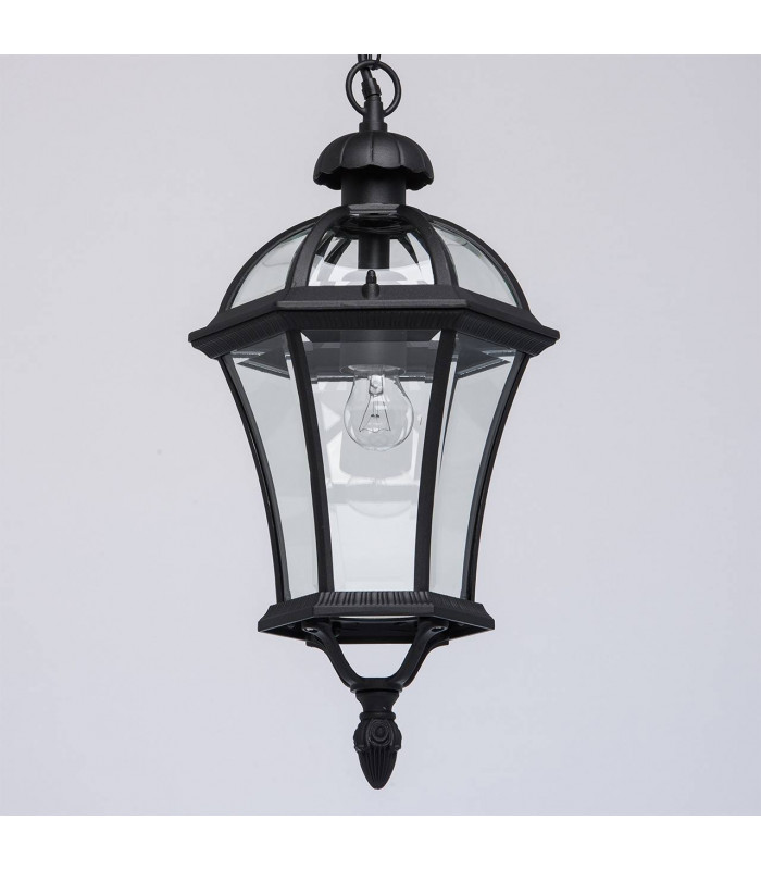 1 Light Outdoor Ceiling Pendant Lantern Black, E27