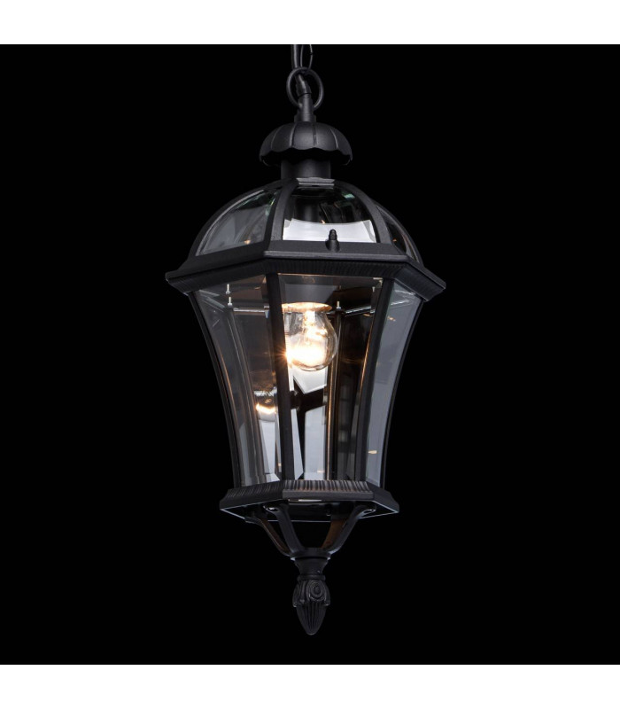1 Light Outdoor Ceiling Pendant Lantern Black, E27