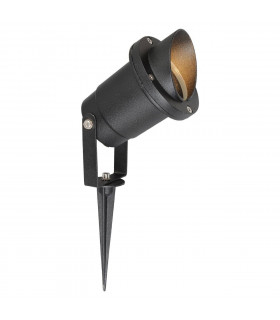 LED 1 Light Outdoor Spike Spotlight Black with Cap IP65, GU10