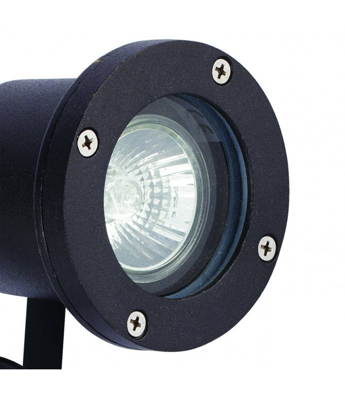 LED 1 Light Outdoor Spike Spotlight Black IP65, GU10
