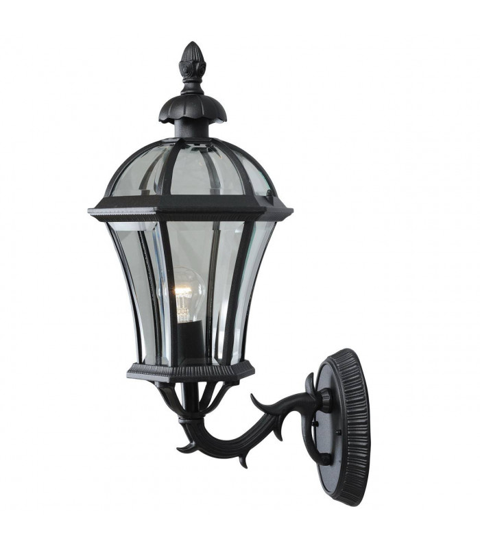 1 Light Outdoor Wall Lantern Black, E27