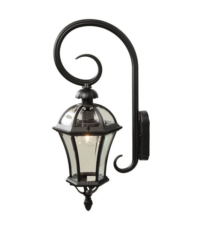 1 Light Outdoor Wall Lantern Black, E27