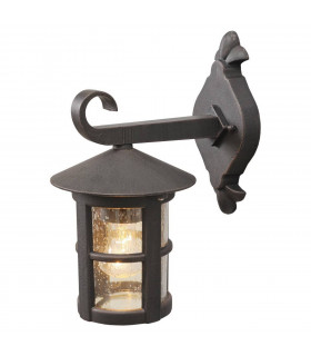 1 Light Outdoor Wall Lantern Black with Bubble Glass IP44, E27