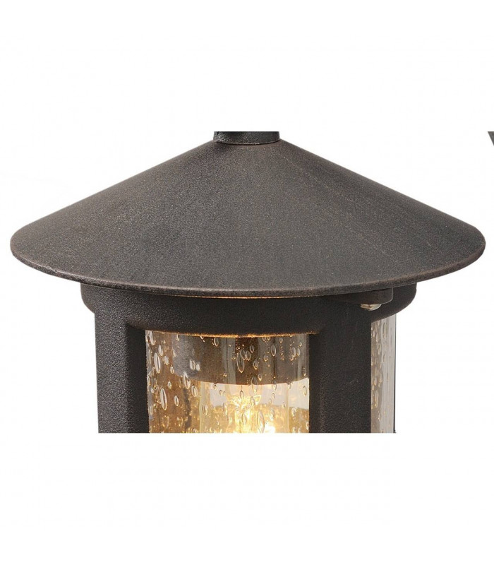 1 Light Outdoor Wall Lantern Black with Bubble Glass IP44, E27