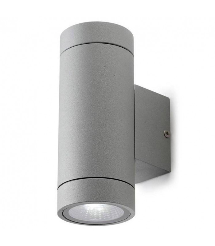 LED 2 Light Outdoor Up Down Wall Light Grey IP44