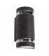 2 Light Outdoor Up Down Wall Light Black IP44, GU10