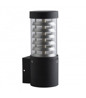 LED 5 Light Outdoor Wall Light Black with Glass Diffuser IP65