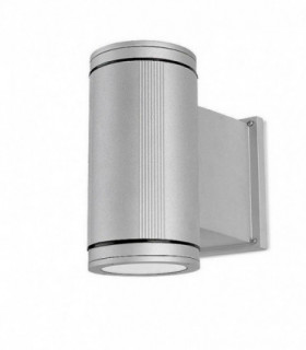 1 Light Outdoor Cylinder Wall Light Grey IP65