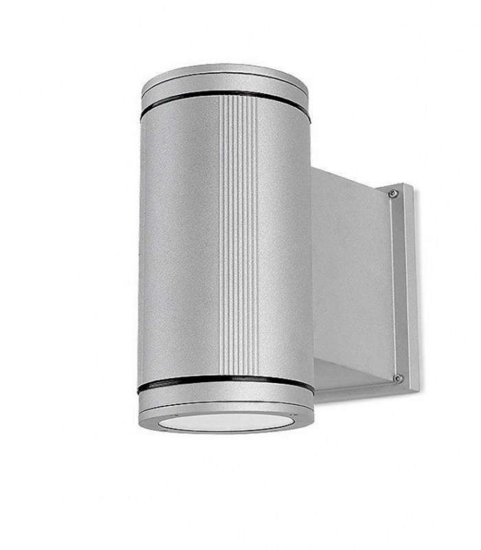 1 Light Outdoor Cylinder Wall Light Grey IP65