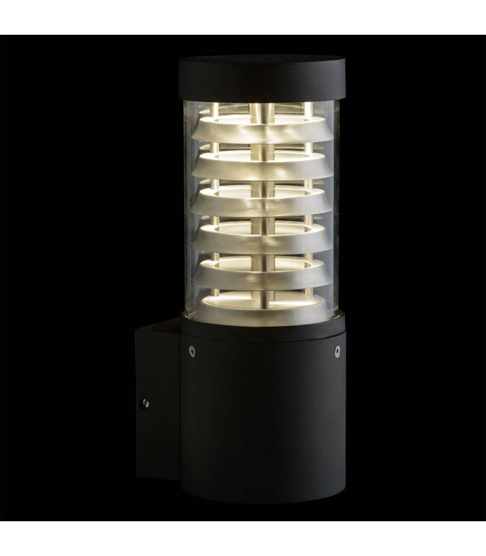 LED 5 Light Outdoor Wall Light Black with Glass Diffuser IP65