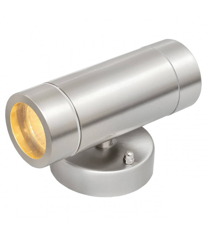 2 Light Outdoor Wall Light  Matt Chrome IP65, GU10