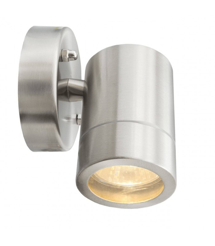 1 Light Outdoor Wall Light White, Matt Chrome IP65, GU10
