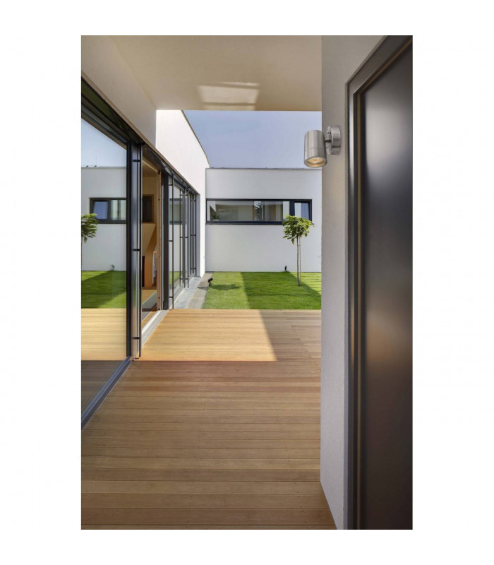 1 Light Outdoor Wall Light White, Matt Chrome IP65, GU10