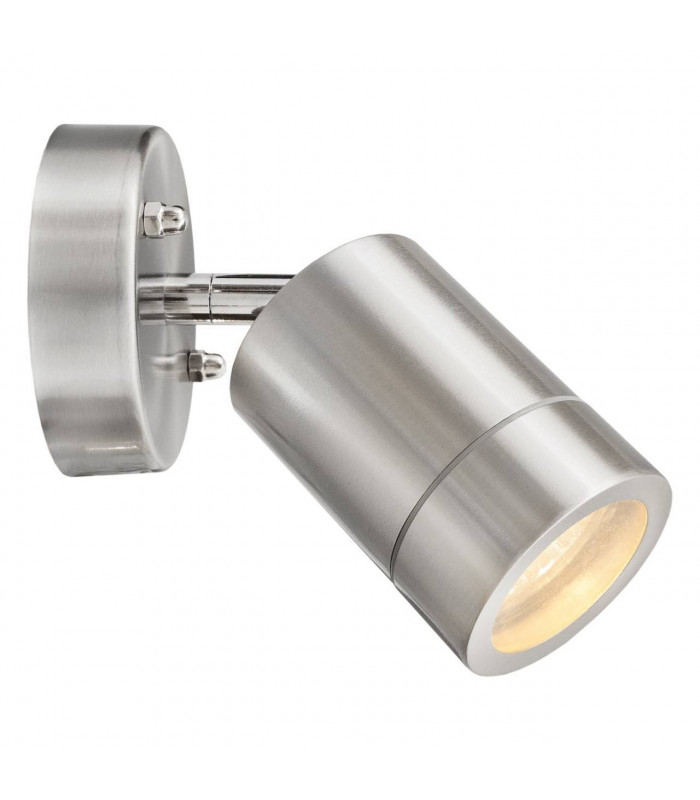 1 Light Outdoor Wall Light White, Matt Chrome IP65, GU10