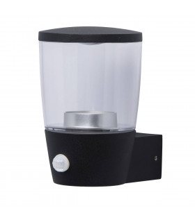 LED 3 Light Outdoor Wall Light Black with Sensor IP44