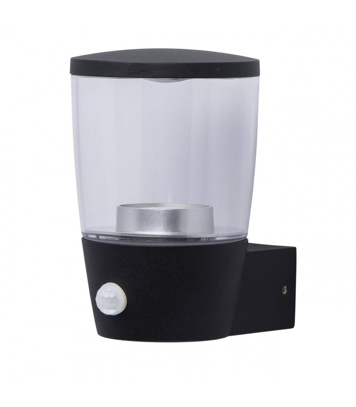 LED 3 Light Outdoor Wall Light Black with Sensor IP44