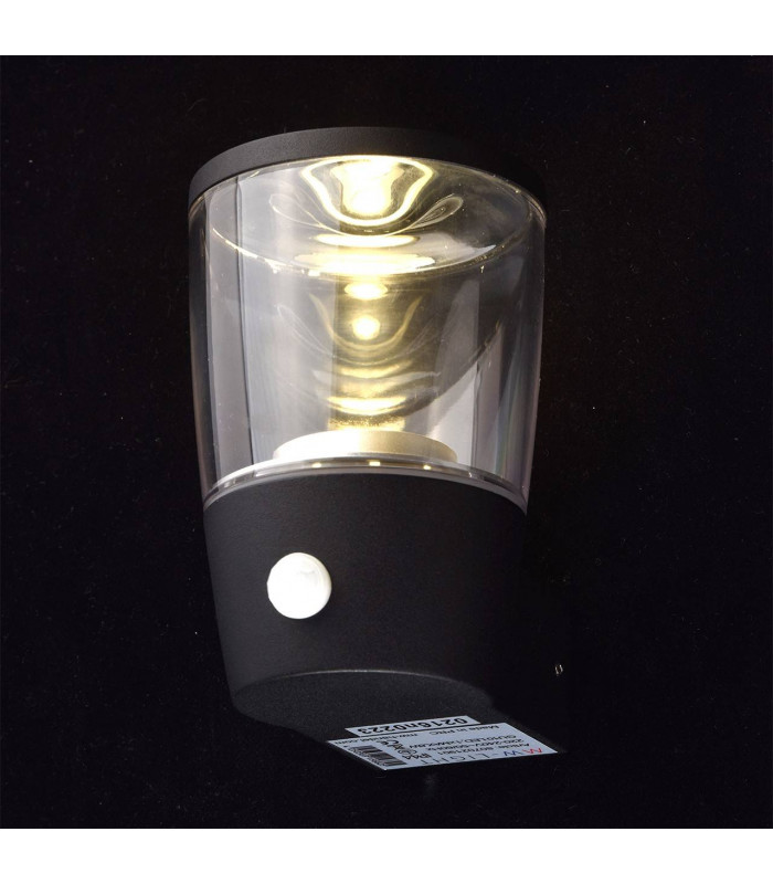 LED 3 Light Outdoor Wall Light Black with Sensor IP44