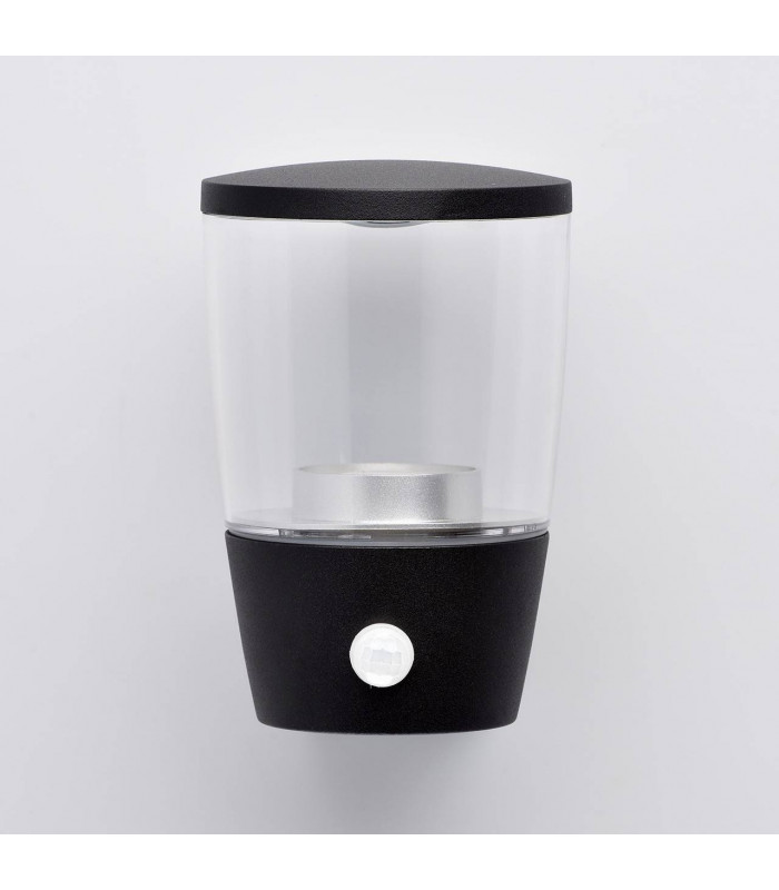 LED 3 Light Outdoor Wall Light Black with Sensor IP44
