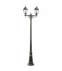 2 Light Outdoor Lantern Black, Gold with Clear Glass IP44, E27