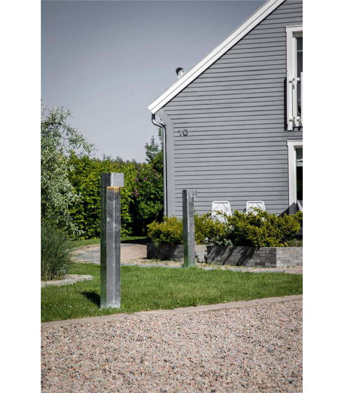 LED 1 Light Outdoor Bollard Lamp Galvanized IP54