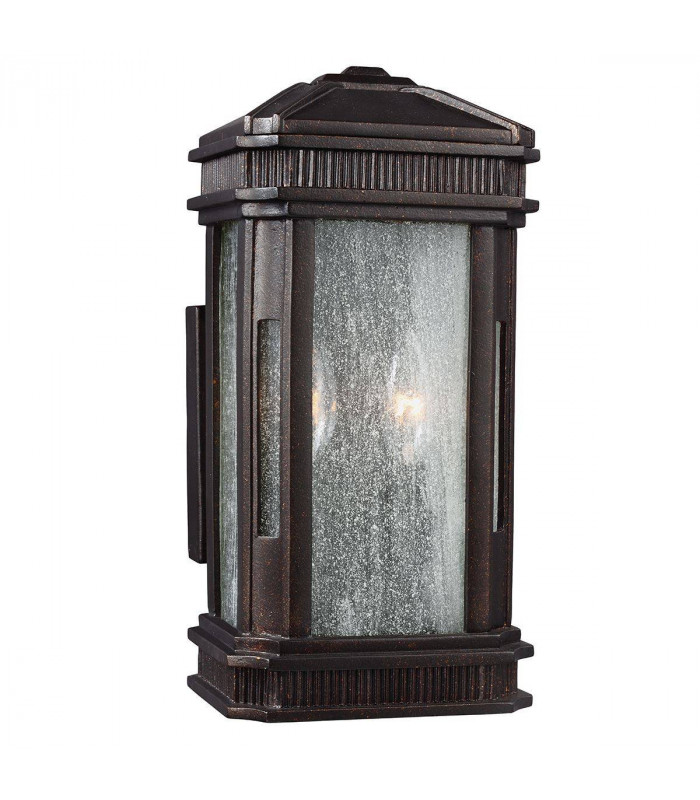 2 Light Outdoor Small Wall Lantern Light Bronze IP44, E14
