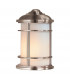 1 Light Outdoor Wall Half Lantern Light Brushed Steel IP44, E27