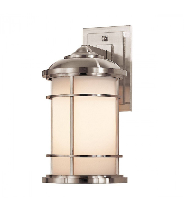 1 Light Outdoor Medium Wall Lantern Light Brushed Steel IP44, E27