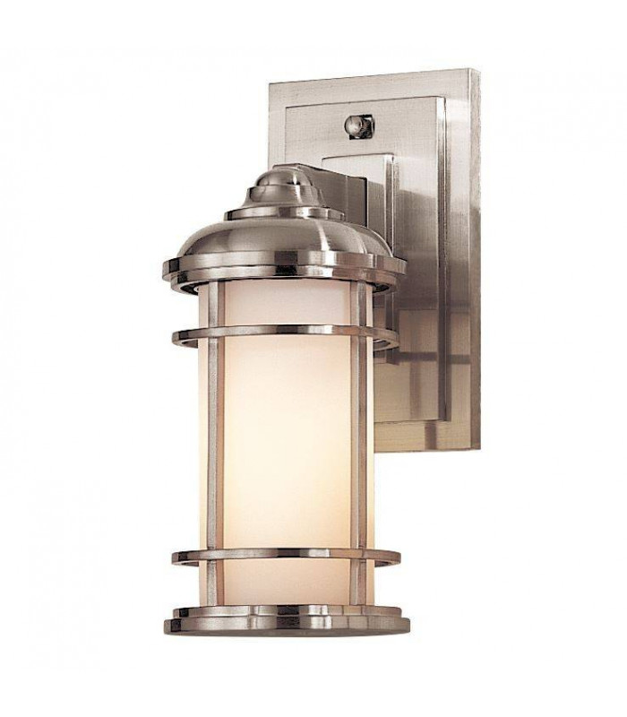 1 Light Outdoor Small Wall Lantern Light Brushed Steel IP44, E27