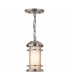 1 Light Small Outdoor Ceiling Chain Lantern Brushed Steel IP44, E27