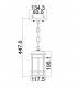 1 Light Small Outdoor Ceiling Chain Lantern Brushed Steel IP44, E27