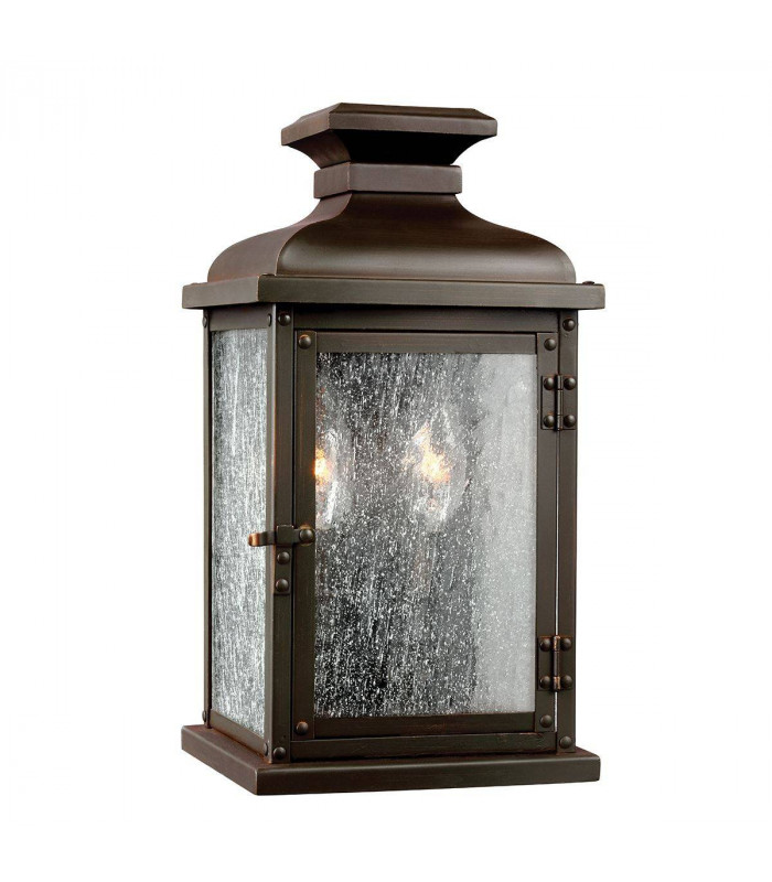 2 Light Outdoor Small Wall Lantern Light Dark Copper IP44, E14