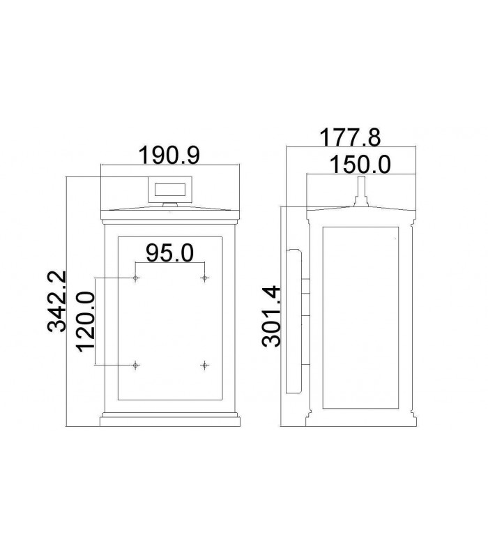 1 Light Outdoor Medium Wall Lantern Light Black IP44, E27