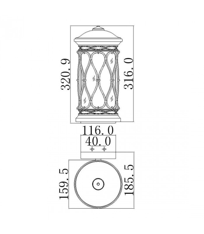 1 Light Outdoor Small Wall Lantern Light Bronze IP44, E27