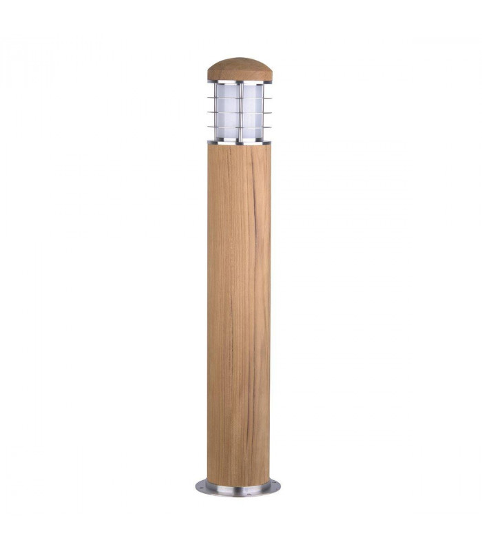 1 Light Outdoor Bollard Light Stainless Steel, Teak IP55, E27