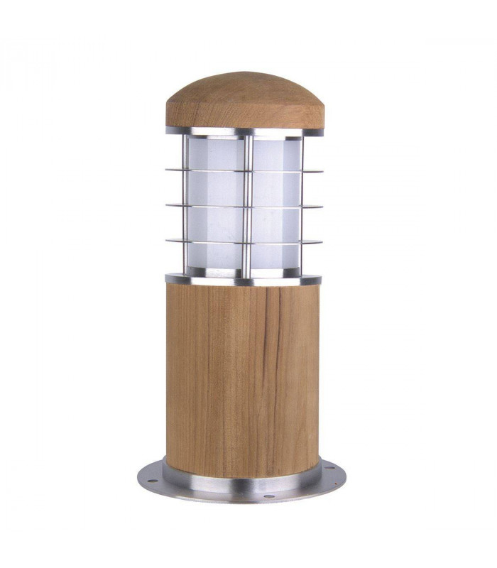 1 Light Outdoor Bollard Light Stainless Steel, Teak IP55, E27
