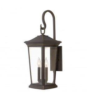 3 Light Outdoor Large Wall Lantern Light Bronze IP44, E14