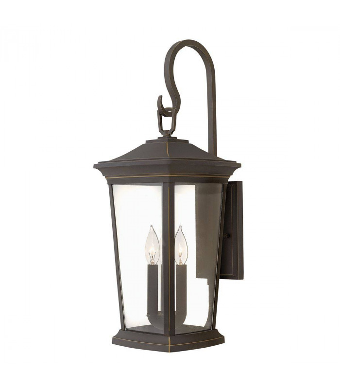 3 Light Outdoor Large Wall Lantern Light Bronze IP44, E14