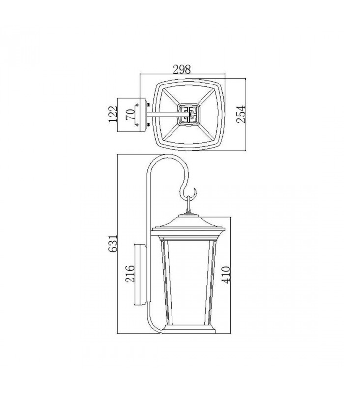 3 Light Outdoor Large Wall Lantern Light Bronze IP44, E14