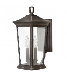 2 Light Outdoor Medium Wall Lantern Light Bronze IP44, E14