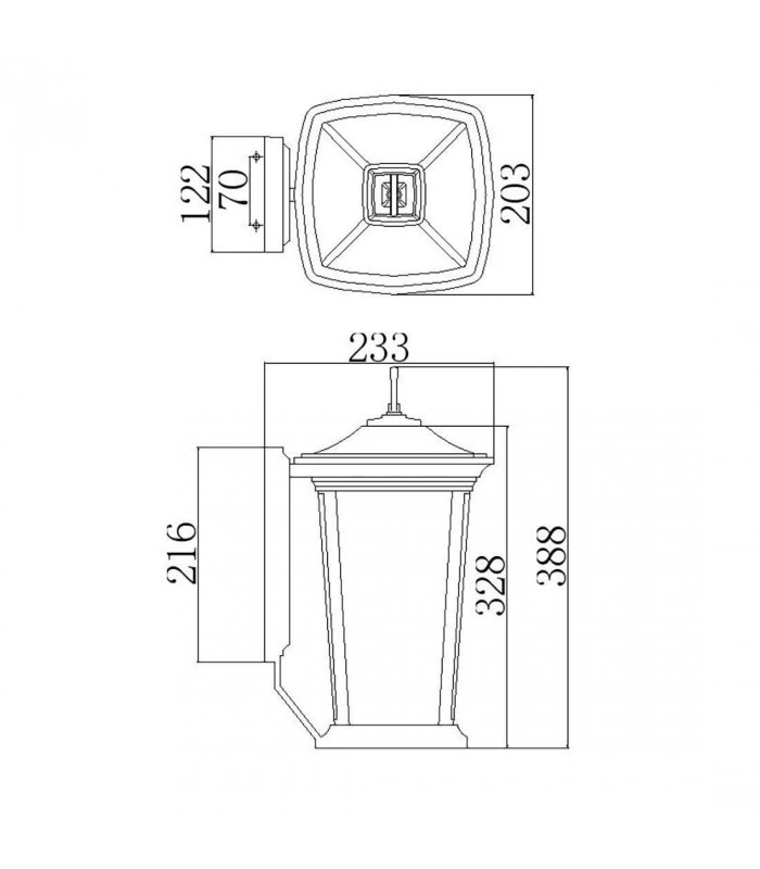 2 Light Outdoor Medium Wall Lantern Light Bronze IP44, E14
