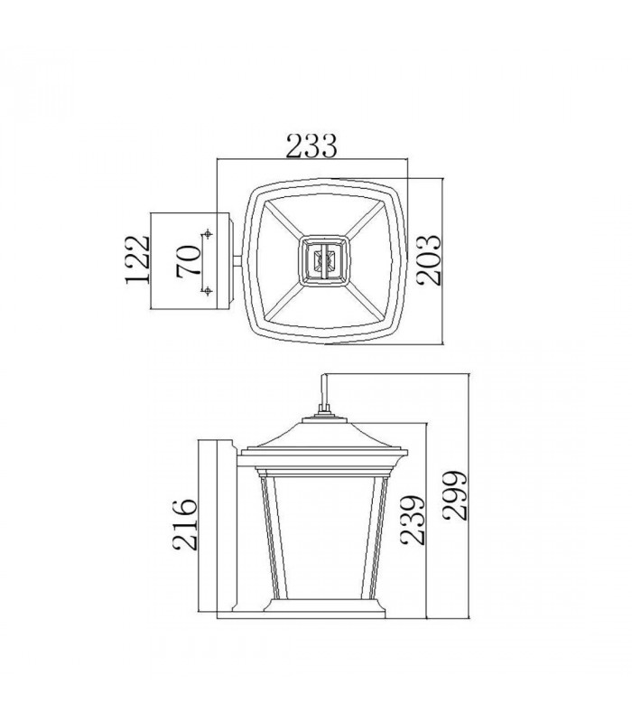 1 Light Outdoor Small Wall Lantern Light Bronze IP44, E27
