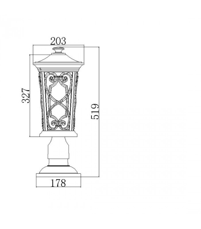 1 Light Small Outdoor Pedestal Light Autumn IP44, E27