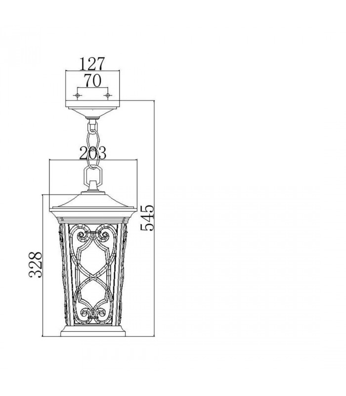1 Light Small Outdoor Ceiling Chain Lantern Autumn IP44, E27